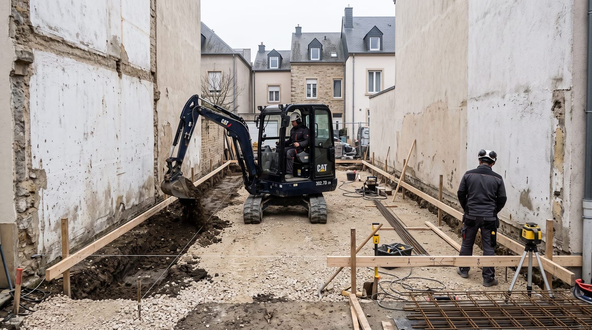 Fouilles en rigole d’une maison individuelle au Luxembourg
